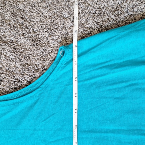 NWOT Azules sleeveless a line mini dress/shirt - M - turquoise blue - Picture 6 of 7